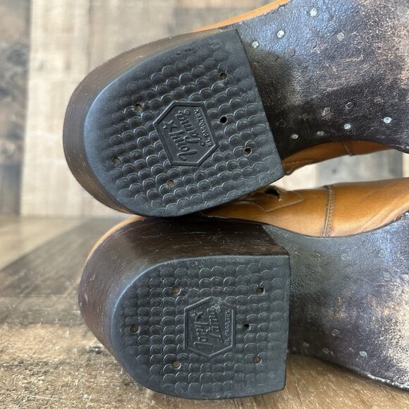 Tony Lama Vintage Gold Label Ankle Side Zip Western Cowboy Boots Mens 9 EE - Picture 8 of 12